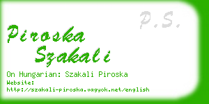 piroska szakali business card